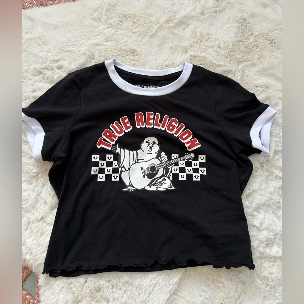 True Religion BUDDHA LOGO BABY TEE  Size Large New